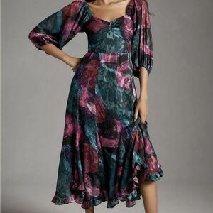 Hutch Puff Sleeve Midi Dress | 1X Plus | NWT